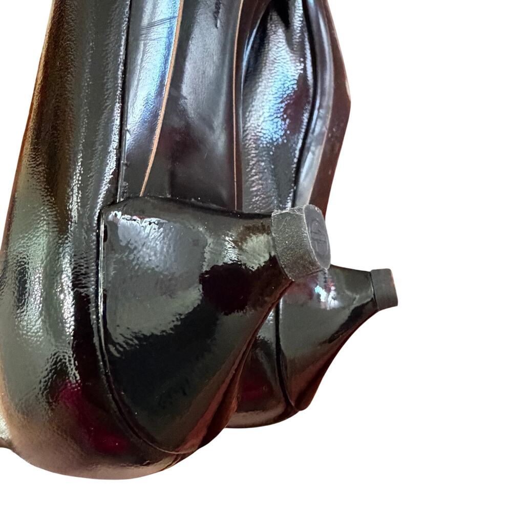 Salvatore Ferragamo Leather Peep-Toe Kitten Heel Pumps Made in Italy sz 6B - Picture 11 of 11